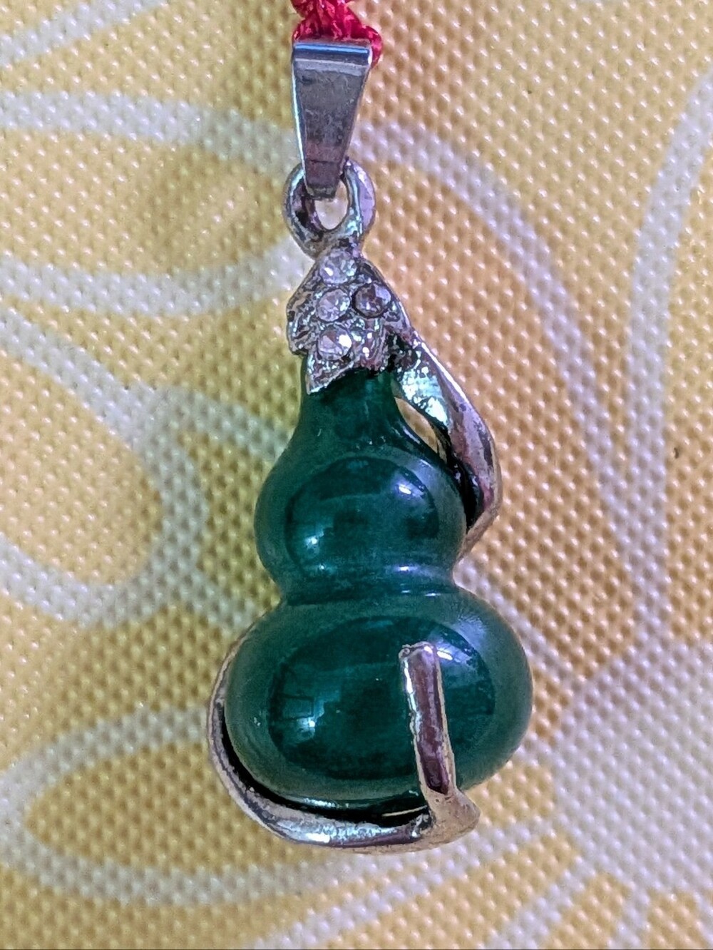 Lucky Green Jade Gourd Pendant Necklace